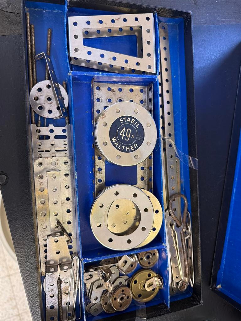 Antieke Walther Metall Baukasten Stabil Erector Set, Gebruikt, Kingloop, Kingloop, Ophalen