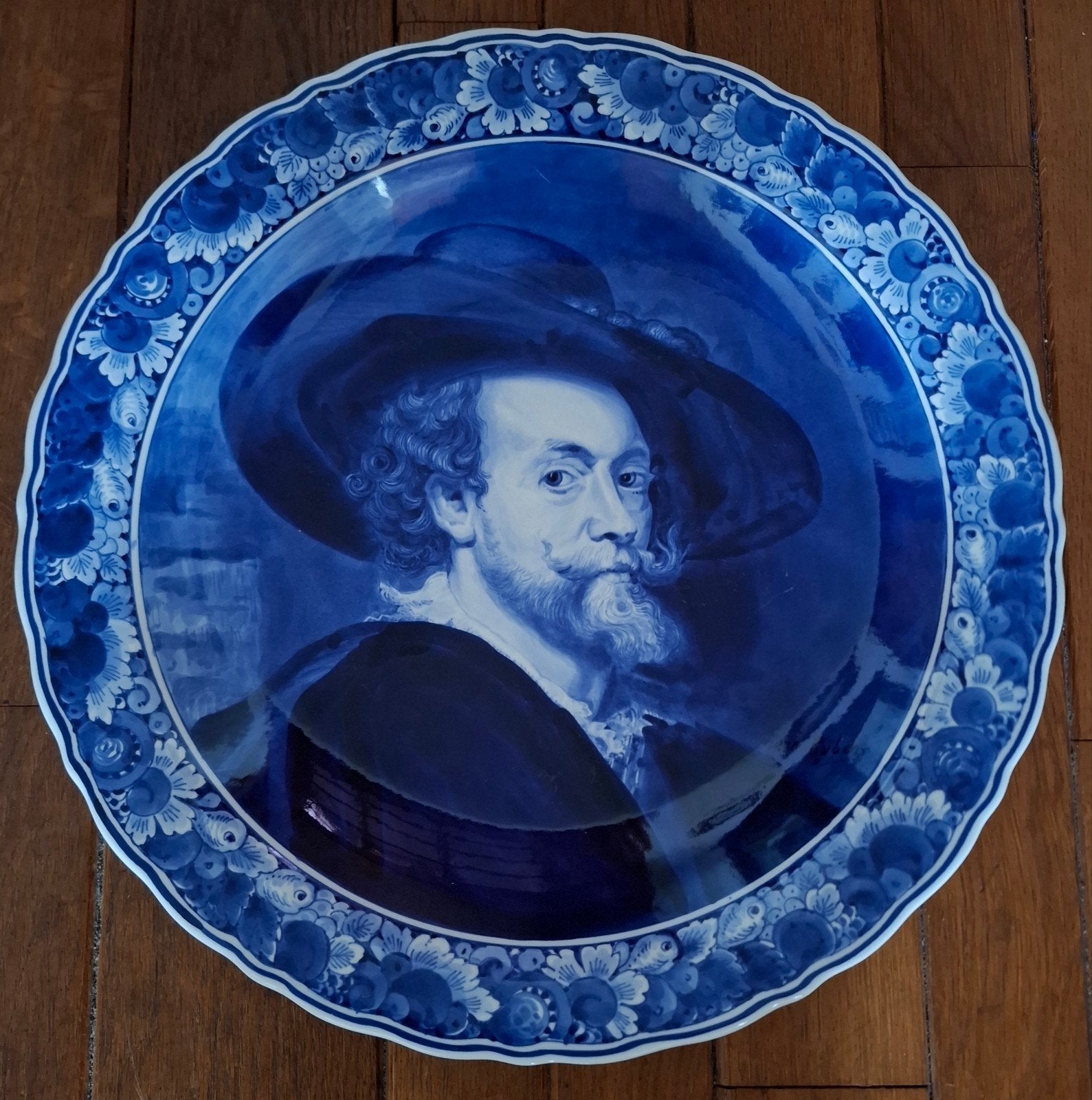 Mooi groot wandbord Porceleyne fles in Delft, Rubens, Ophalen of Verzenden