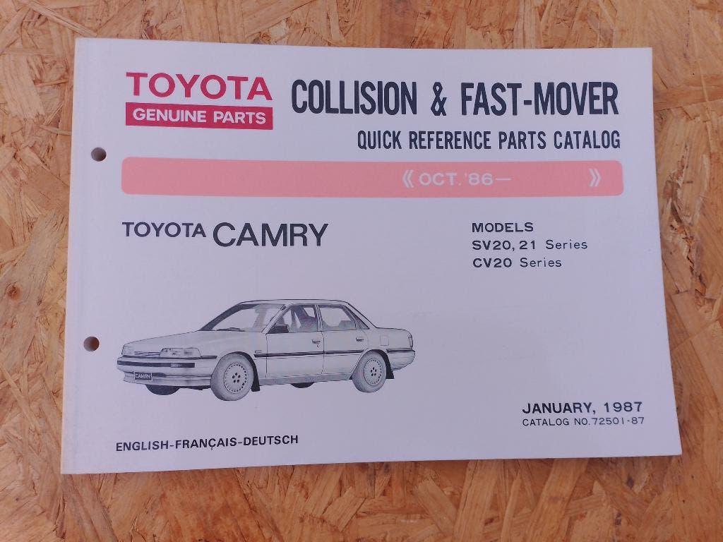 Toyota Camry 1986-87 Fast-mover onderdelencatalogus, Ophalen of Verzenden