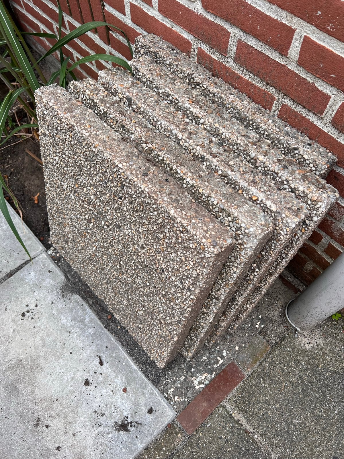 Betonnen terrastegels (grindtegels 50x50), Tuin en Terras, Tegels en Klinkers, Ophalen, Gebruikt, Minder dan 5 m², Beton