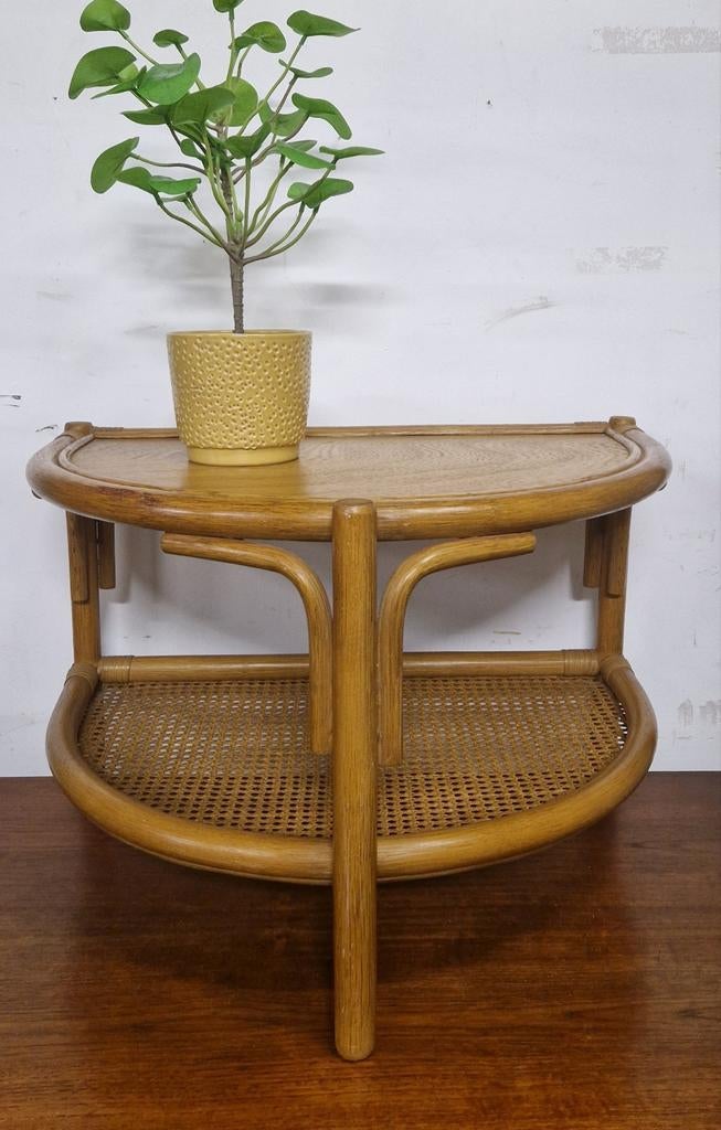 vintage rotan bijzettafeltje/nachtkastje, Ophalen, Huis en Inrichting