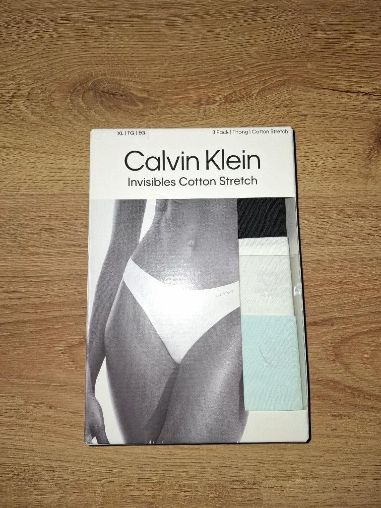 Calvin Klein 3pack invisibles cotton stretch, Calvin Klein, Ophalen of Verzenden, Zwart, String