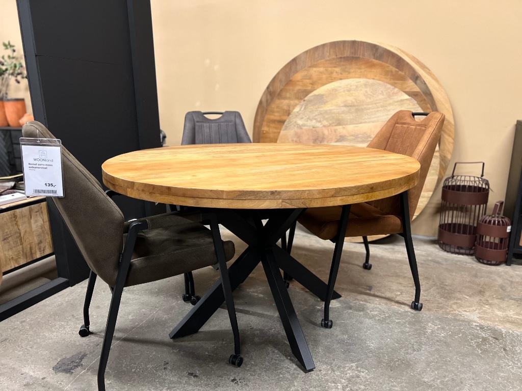 EETKAMERTAFEL WEHL | 130 CM | ROND | SPINPOOT | VAN €579,-, Huis en Inrichting, Tafels | Eettafels, Zo goed als nieuw, 100 tot 150 cm
