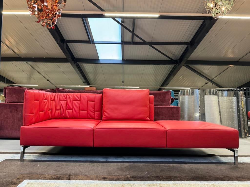 Nieuw Jori Calypso 3 Zits bank rood leer Design, Ophalen of Verzenden, Nieuw, Driepersoons, Leer