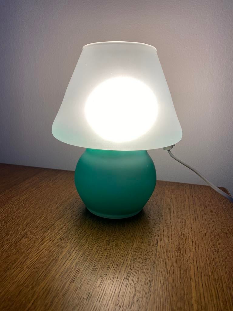 Vintage glazen paddenstoel lamp, Huis en Inrichting, Lampen | Tafellampen, Ophalen of Verzenden