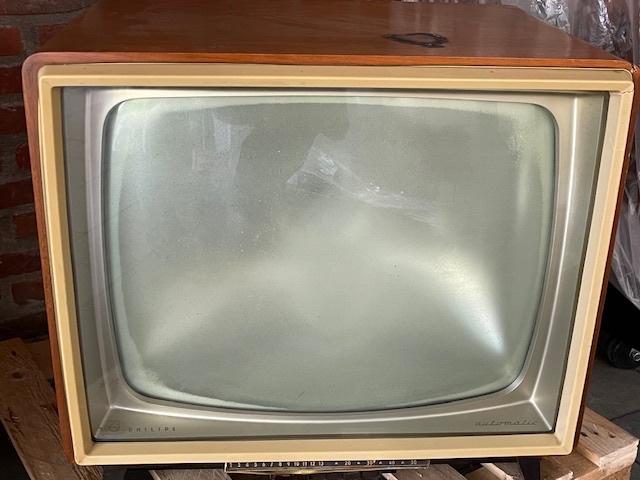 Vintage philips zw/w televisie. Reclame object, Ophalen, Gebruikt, 40 tot 60 cm, Philips