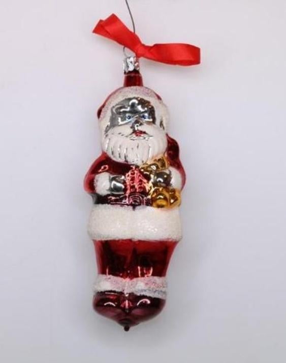 Antieke kerstman ornament kerstbal oud rood groot glas kerst, Ophalen of Verzenden, Zo goed als nieuw