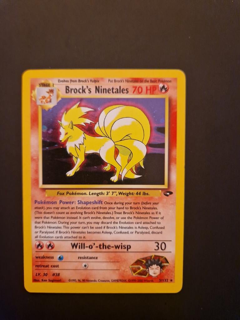 Gym Challenge Holo Nintales. Pokémon wotc tcg GC collect, Ophalen of Verzenden, Zo goed als nieuw, Losse kaart, Foil