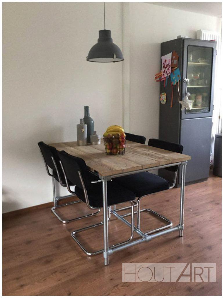 Tafel / tuintafel steigerbuis met steigerhout, Jeroen.leenders@gmail.com, Nieuw, Ophalen of Verzenden, Hoeves 3 in Schijndel