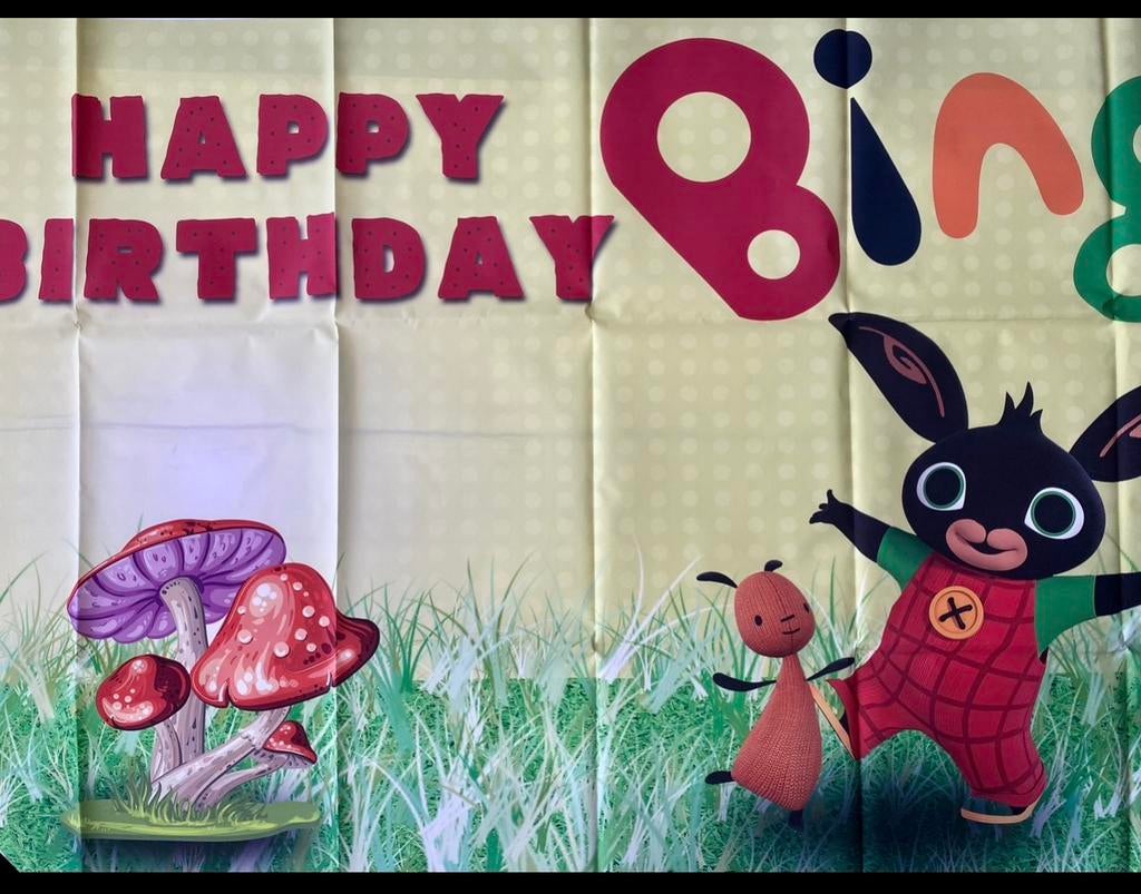 Bing achtergrond doek 80cm x 120cm, Hobby en Vrije tijd, Feestartikelen, Verzenden, Nieuw, Versiering, Verjaardag