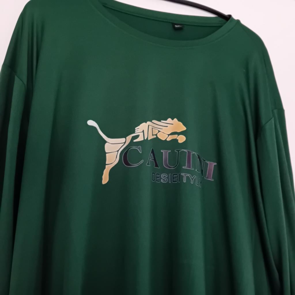 heren,plus size,6XL,grijs,panter,lange mouw,vrije tijd,groen, Kleding | Heren, Grote Maten, Nieuw, Shirt, Groen, Verzenden