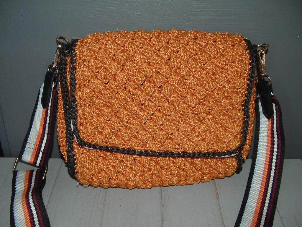 Becksondergaard schoudertas tas oranje-glitter, Ophalen of Verzenden, Gebruikt, Oranje, Schoudertasje