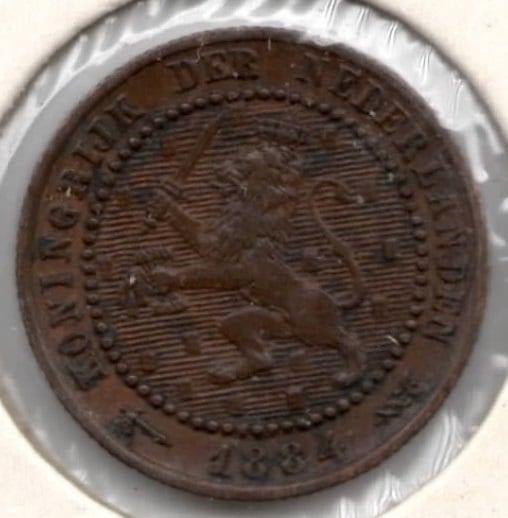 Nederland 1 Cent 1884 Willem 3, Postzegels en Munten, Munten | Nederland, Ophalen of Verzenden, Koning Willem III, 1 cent, Losse munt