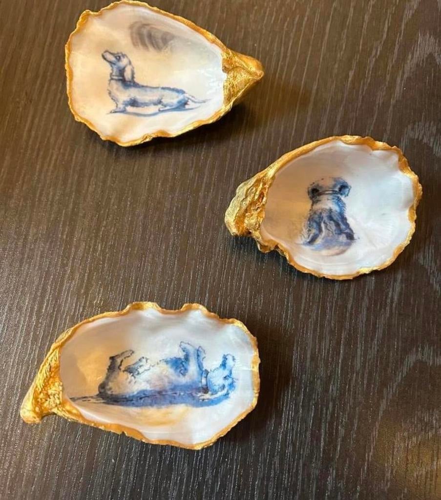 Nhaan Oesters met honden thema - handgemaakt, Ophalen of Verzenden, Nieuw