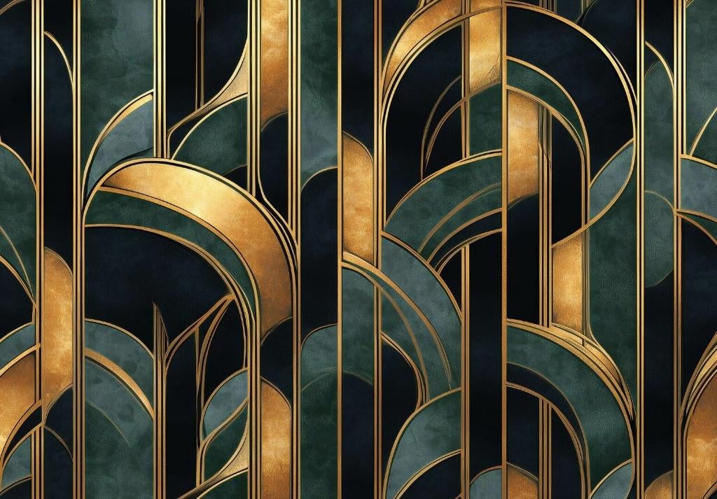 Art Deco Stijl fotobehang, Fotobehang4you, Verzenden, Minder dan 10 m², Art Deco, trendy