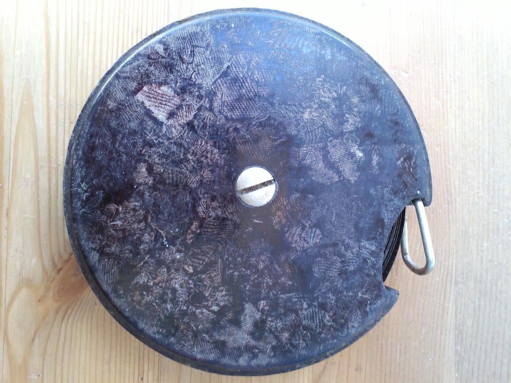 Mooi antiek 66ft meetlint van John Rabone uit Engeland 10 cm, Antiek en Kunst, Ophalen of Verzenden