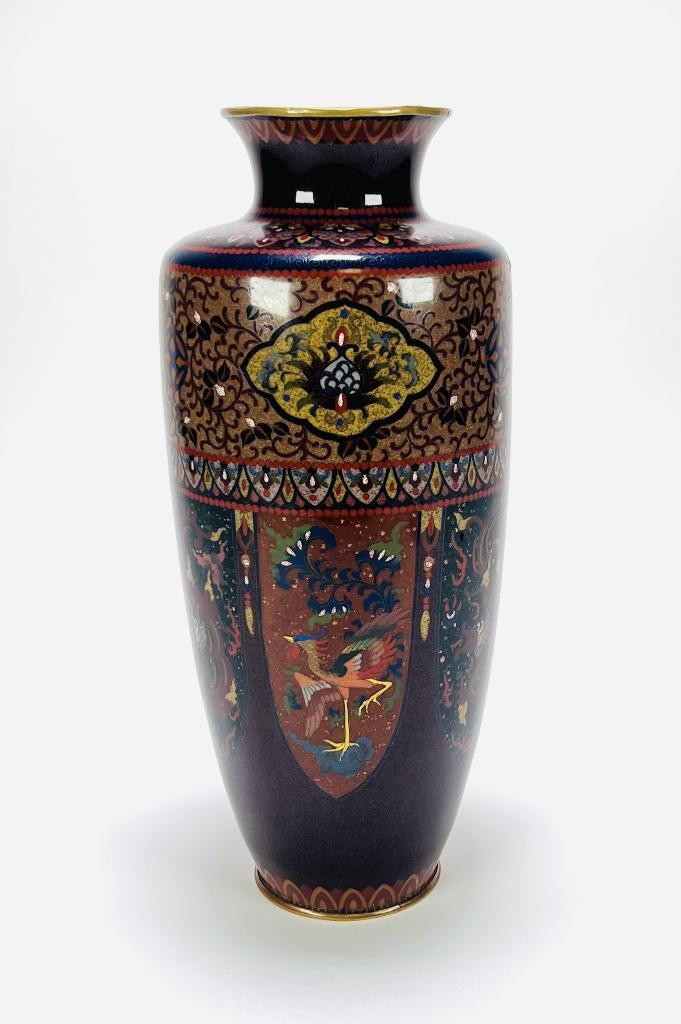 97. Cloisonné vaas, Japan - Meiji periode, eind 19e eeuw, Ophalen of Verzenden