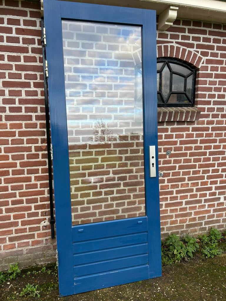 Hardhouten achterdeur 82,5x211,5cm., Ophalen, Gebruikt, 80 tot 100 cm, Buitendeur