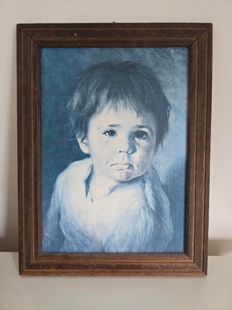 Schilderij prent huilende jongen huilend kind Bragolin, Ophalen of Verzenden