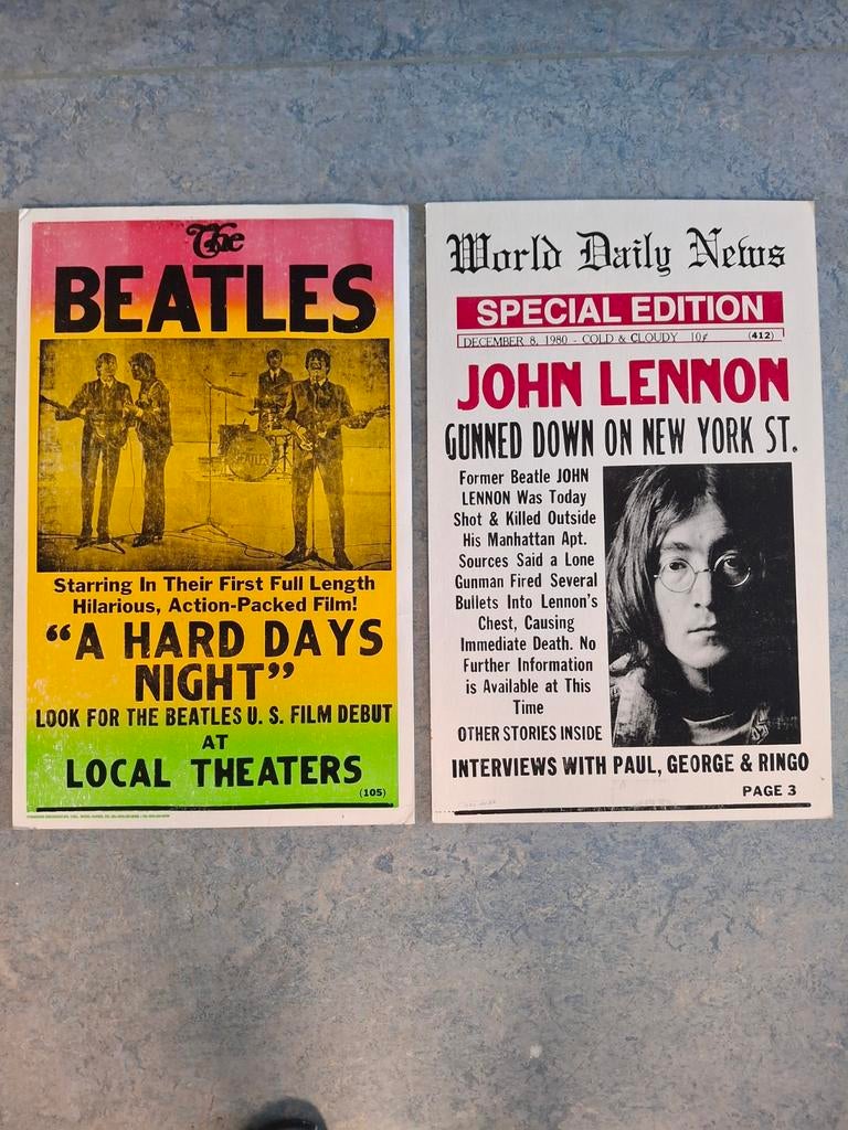 The Beatles & John Lennon Poster, Ophalen of Verzenden, Gebruikt, Poster, Artwork of Schilderij