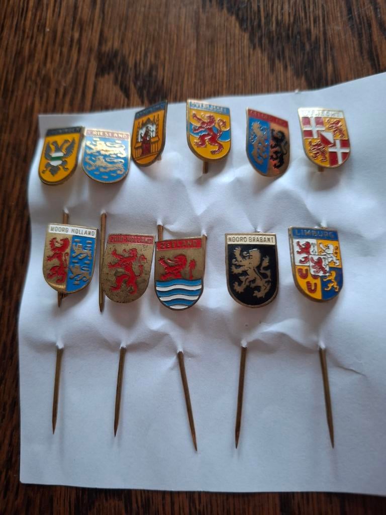 11 Provinciespeldjes - Wapen van Nederland, Verzamelen, Speldjes, Pins en Buttons, Ophalen of Verzenden