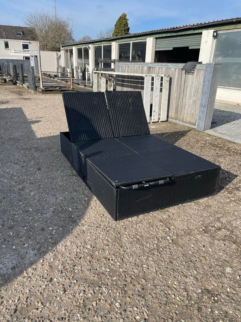 Loungebed van wicker, Ophalen, Gebruikt, Wicker, Inklapbaar