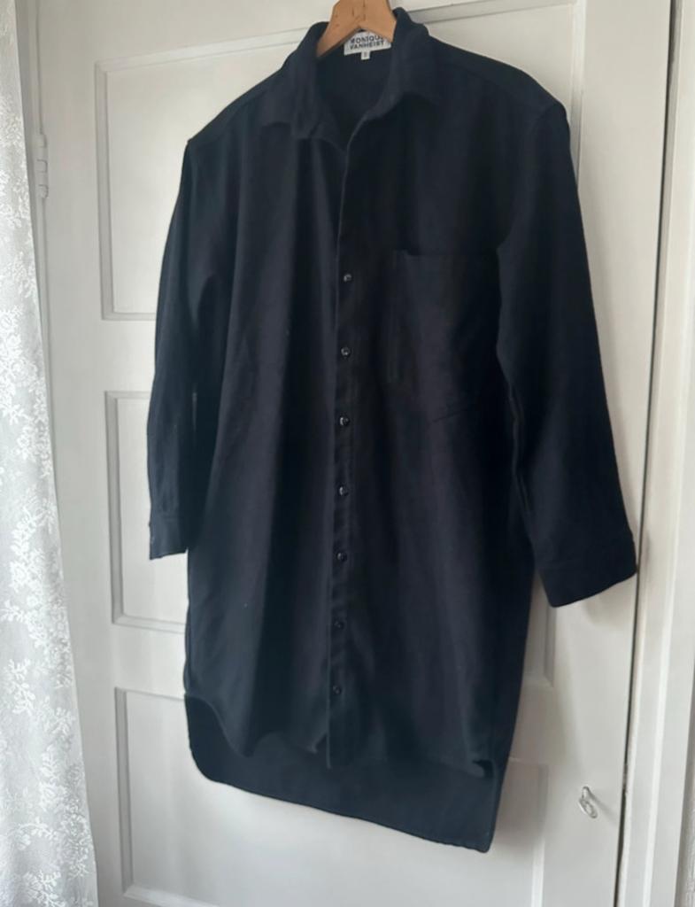 merino wollen  blouse jurk overshirt Monique van Heist, Kleding | Dames, Ophalen of Verzenden, Zo goed als nieuw, Zwart