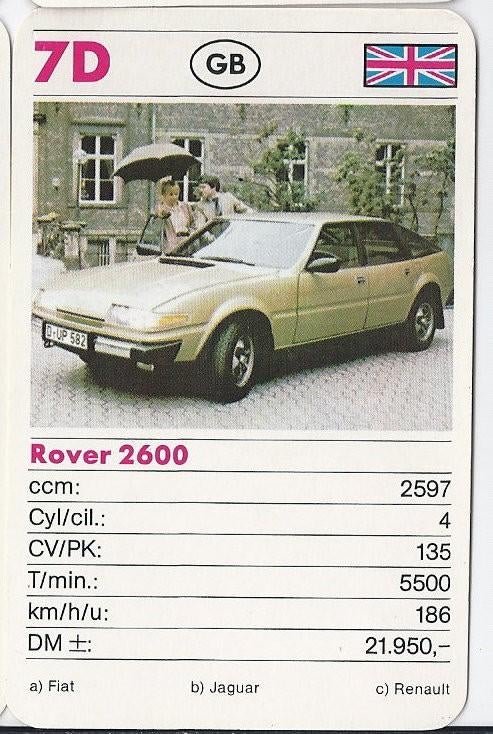 Kw1214 autokaartje 7d rover 2600, Ophalen of Verzenden, Zo goed als nieuw, Auto's