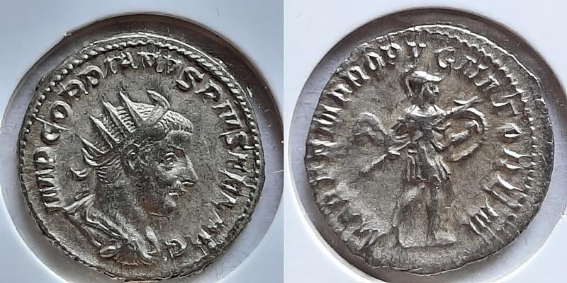 Gordianus III dubbele denarius Mars, Verzenden, Overige landen, Zilver