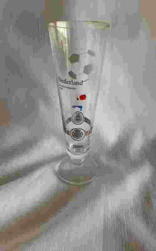 WARSTEINER Nederland Europees kampioen 2008 glas, jubileum, Ophalen of Verzenden, Zo goed als nieuw, Bierglas