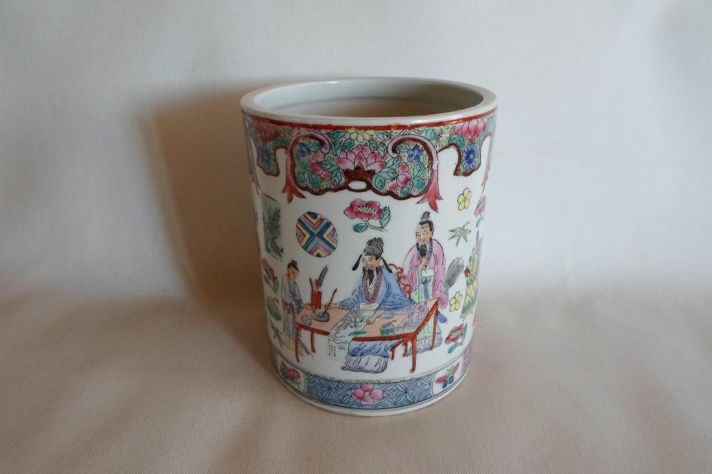 Chinese Pot Cilinder Schilderkunst, Antiek en Kunst, Kunst | Niet-Westerse kunst, Ophalen of Verzenden