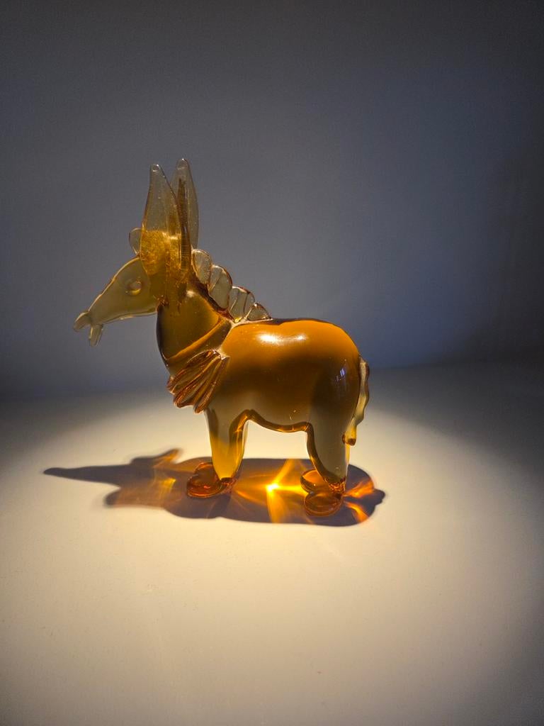 Vintage Murano beeldje paardje, Ophalen of Verzenden, Zo goed als nieuw, Beeldje of Figuurtje
