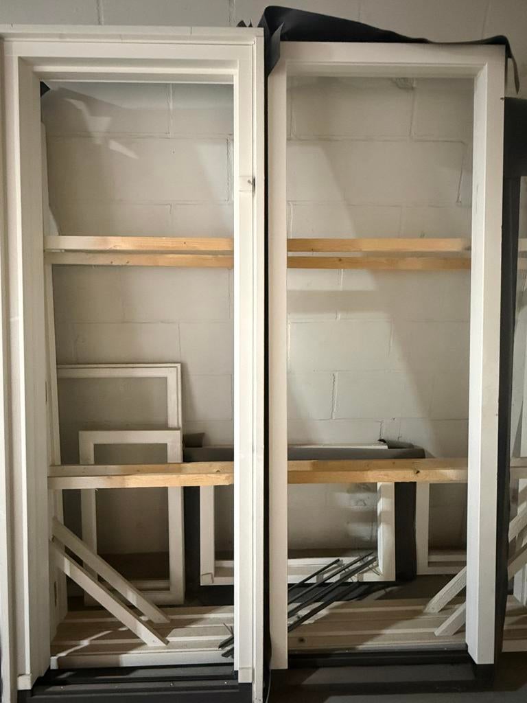 Buitenkozijn 2x NIEUW vastglas zijlicht MAHONIE, Deurkozijn, Zo goed als nieuw, Hout, Ophalen