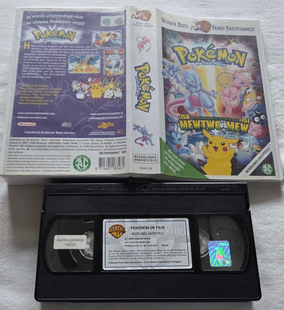 Pokemon The First Movie Mewtwo VS Mew VHS Cartoon/Anime, Cd's en Dvd's, Alle leeftijden, Ophalen of Verzenden, Gebruikt