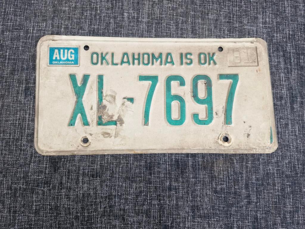 Kentekenplaat Oklahoma USA Nummerplaat nummerbord License 81, Ophalen of Verzenden, Gebruikt, Auto's