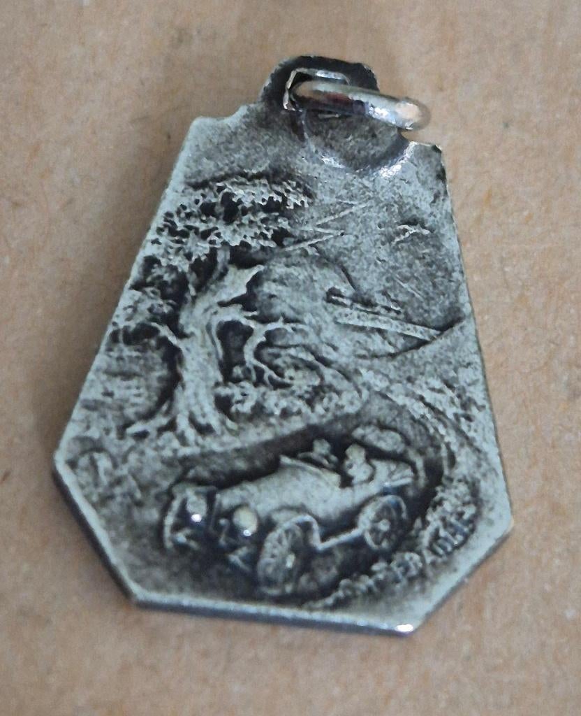 60-23 prachtige antiek Christoffel - auto hanger, Ophalen of Verzenden, Kaart of Prent