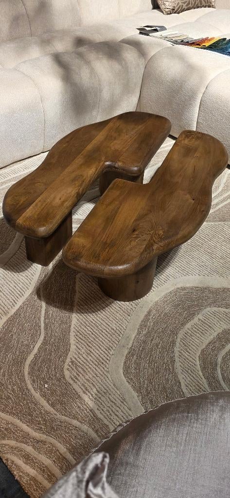 Organische Salontafel set | Lichtbruin | Hoge Korting!, Huis en Inrichting, Tafels | Salontafels, Ophalen, Organische, Nieuw, 50 tot 100 cm