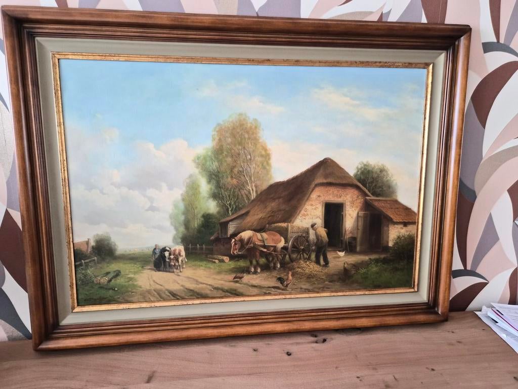 Cor van Diggelen - Landschap met Boerderij, Ophalen of Verzenden