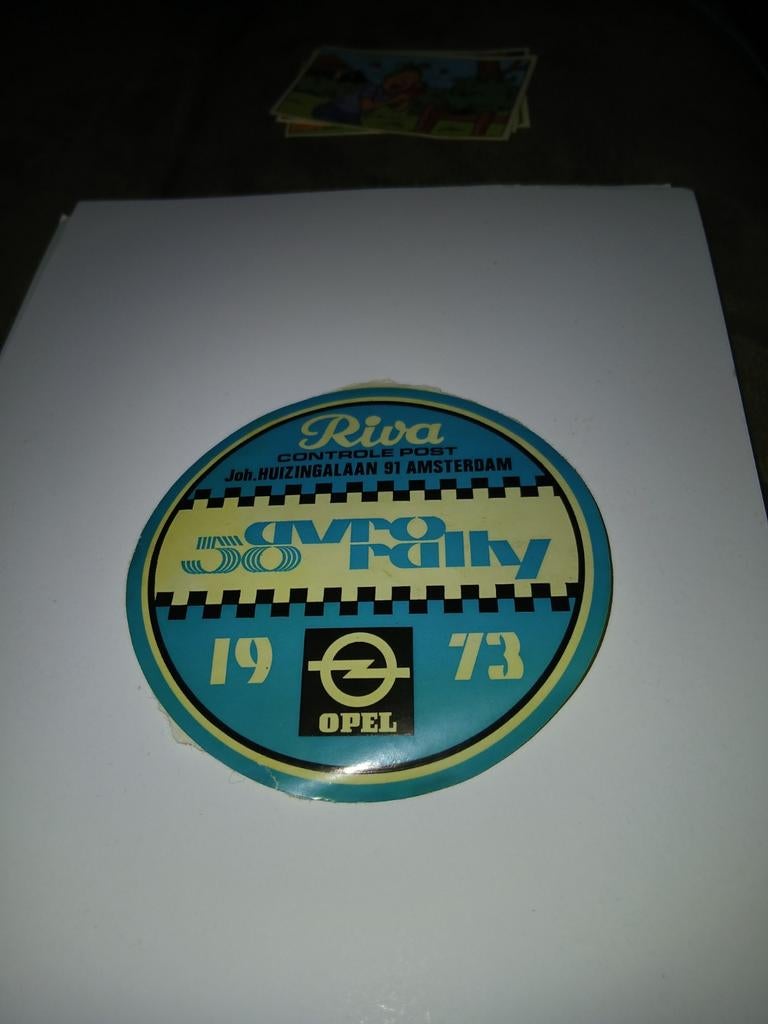 Riva sticker opel 1973, Verzamelen, Stickers, Ophalen of Verzenden, Zo goed als nieuw, Auto of Motor