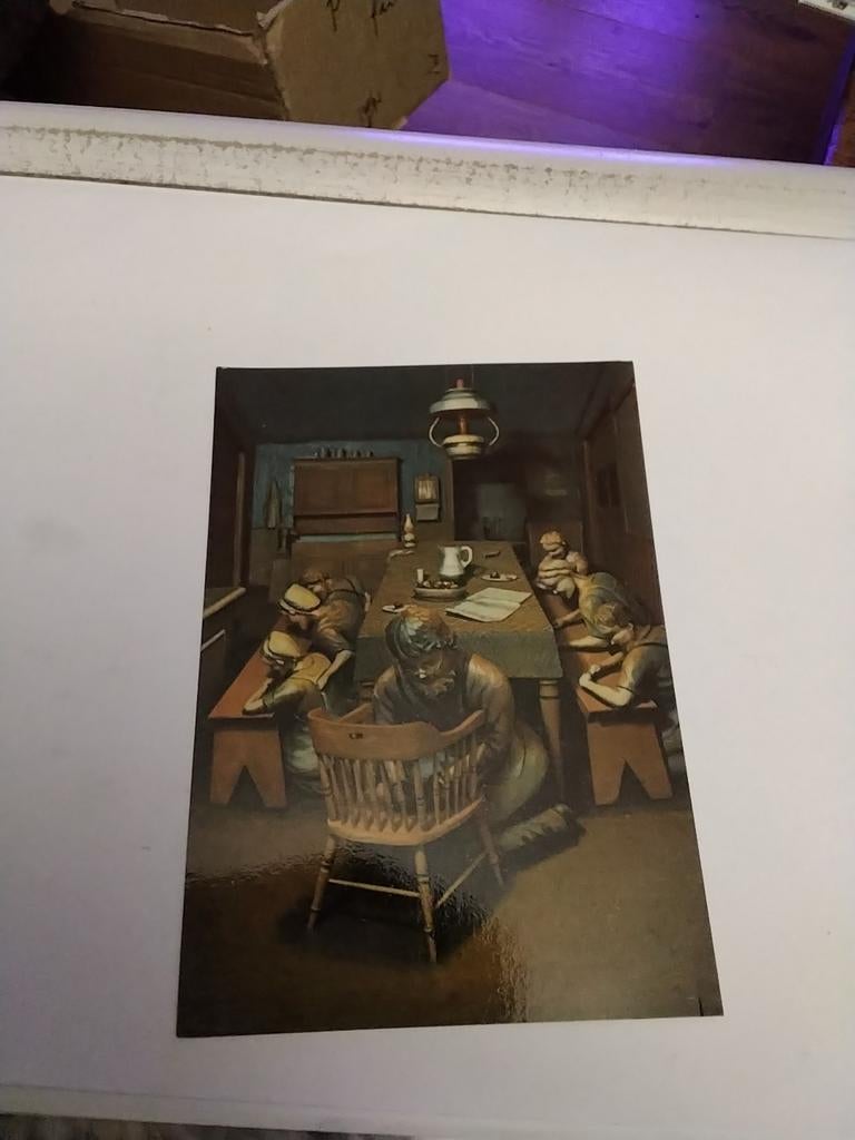 FATHER 'S EVENING PRAYER 3 D SCHILDERIJ UIT HOUT GESNEDEN, Ophalen of Verzenden, Overige thema's