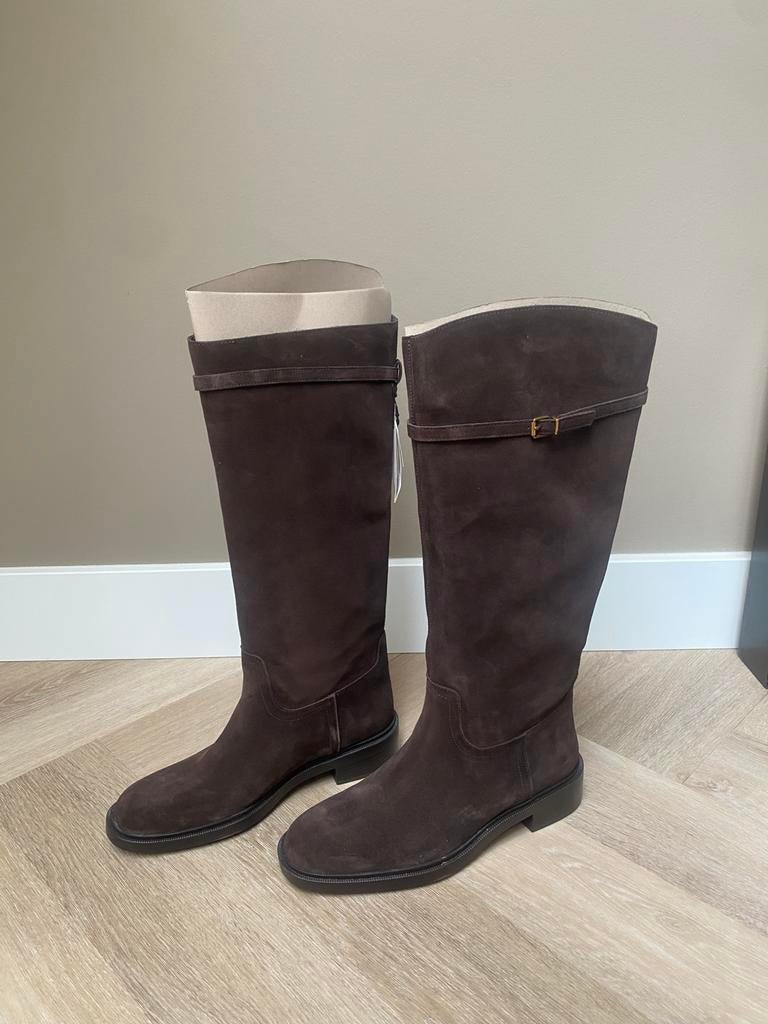 Leren laarzen zara, Hoge laarzen, Bruin, Nieuw, Ophalen of Verzenden