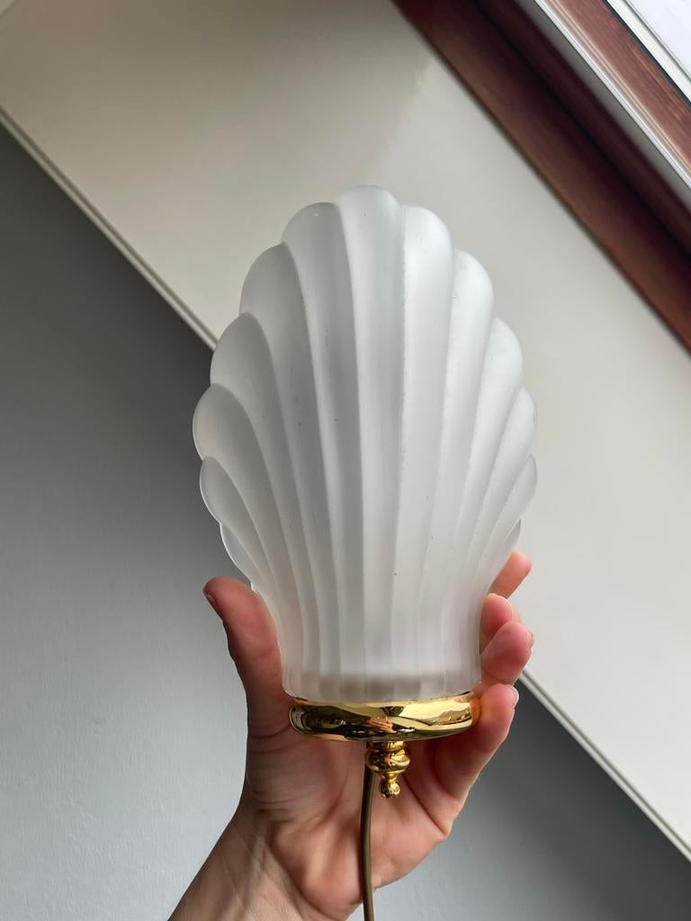 Vintage Wandlamp met Glazen Kap, Huis en Inrichting, Lampen | Wandlampen, Ophalen, Zo goed als nieuw, Glas