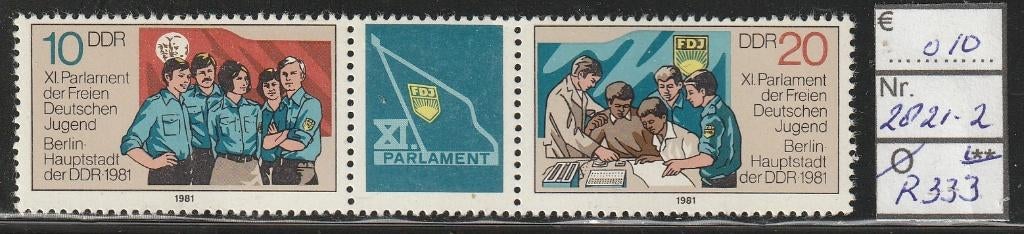 DDR FDJ Michel 2821-2 Nr.R333p, Ophalen of Verzenden, DDR, Postfris