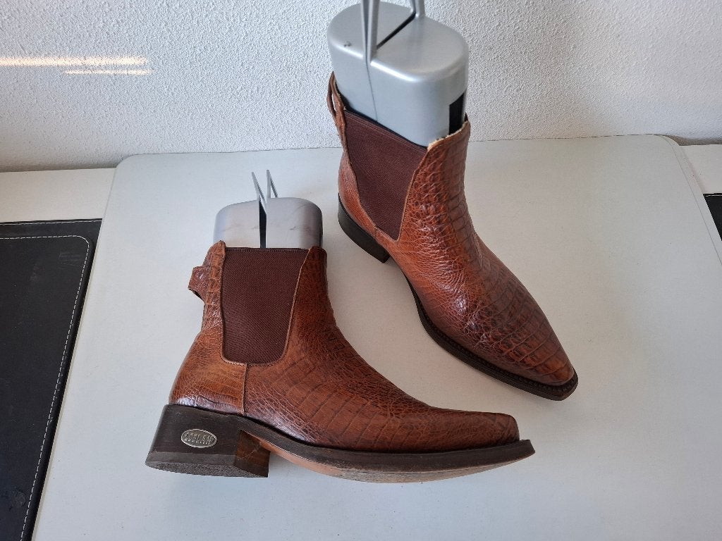 Loblan maat 41 bruine leren cowboy boots laarzen / unisex, Kleding | Heren, Bruin, Verzenden, Loblan, Boots