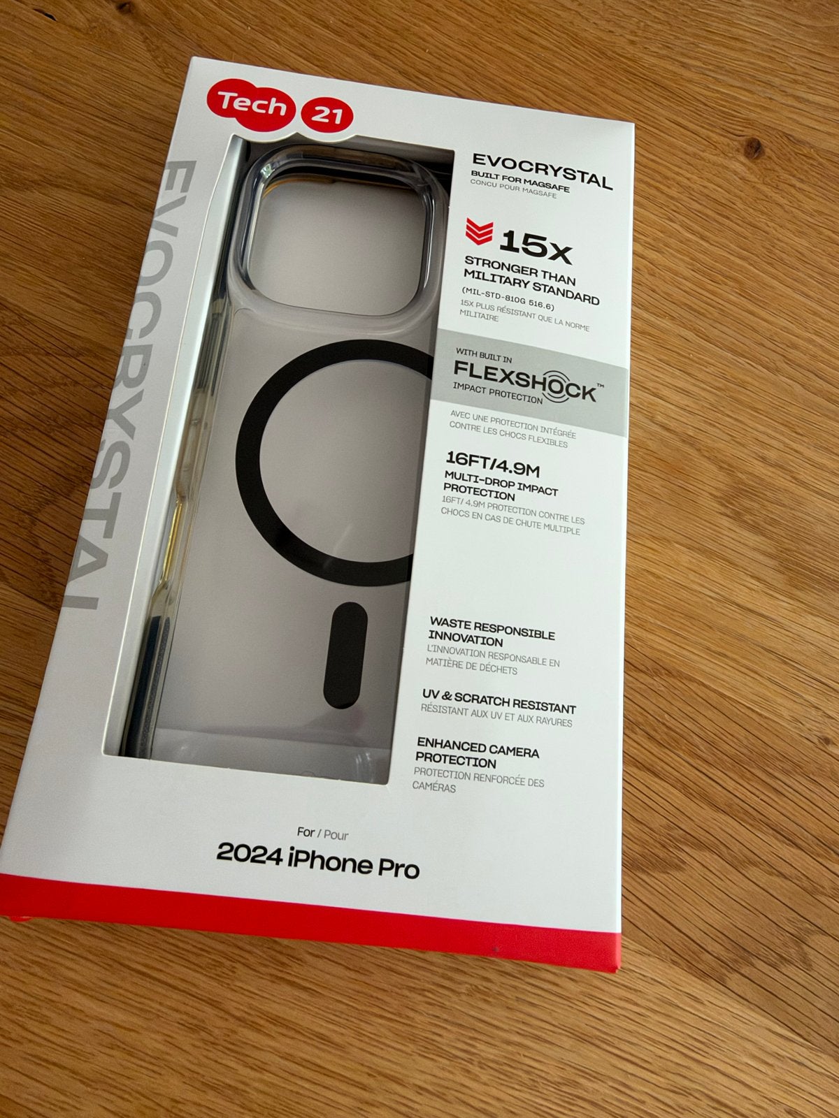 Tech21 Evo Crystal Hoesje voor iPhone 16Pro - Transparant, Kunststof, Krasbestendig, Overige merken, Nieuw