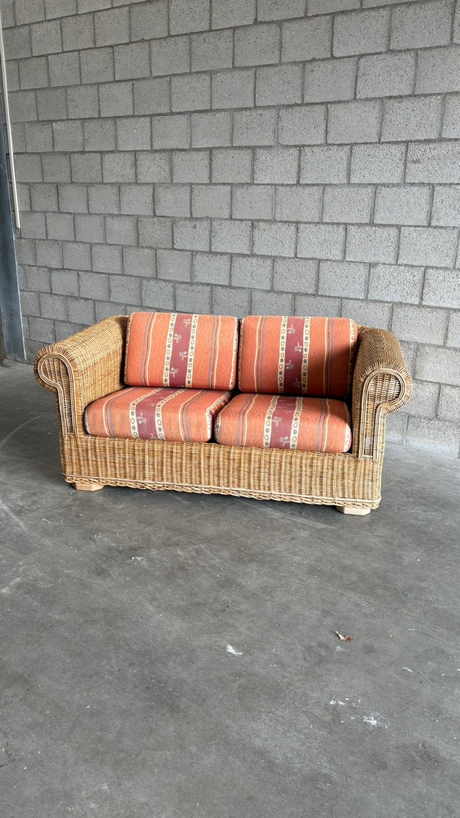 Rotan bank, Ophalen, Zo goed als nieuw, 75 tot 100 cm, Tweepersoons