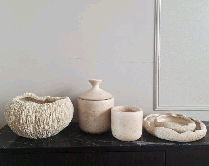 Diverse nieuwe beige woonaccessoires japandi stijl, Rond, Nieuw, Ophalen of Verzenden, X