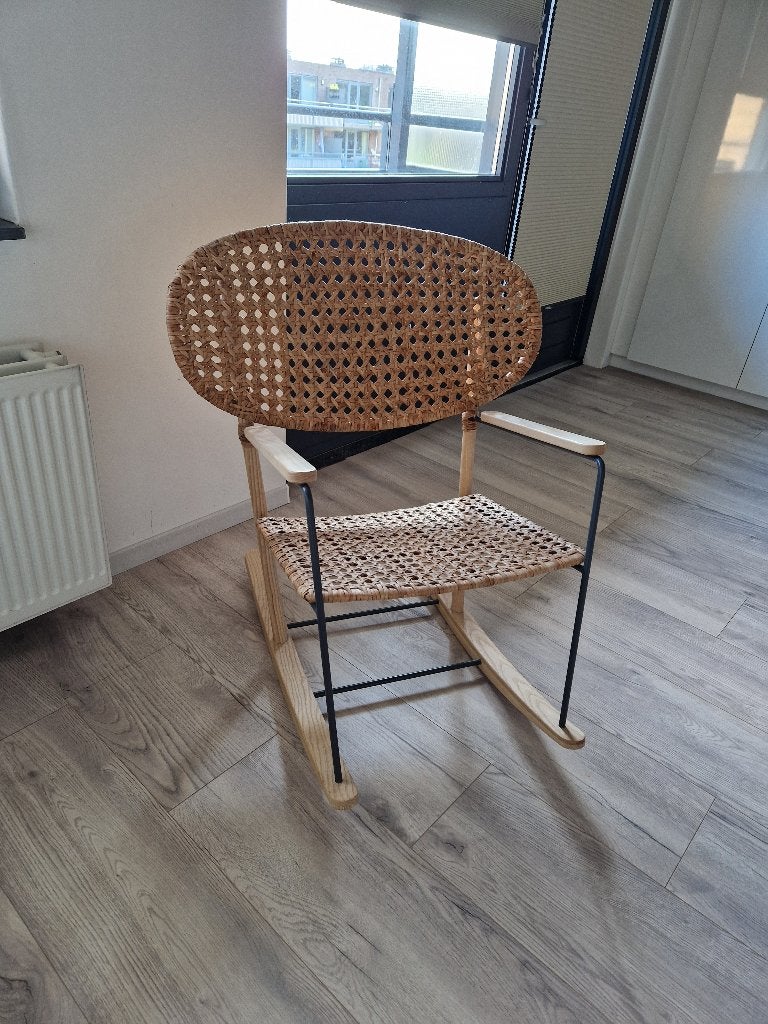 IKEA Grönadal Schommelstoel, Huis en Inrichting, Stoelen, Ophalen, Bruin, Riet of Rotan, Zo goed als nieuw