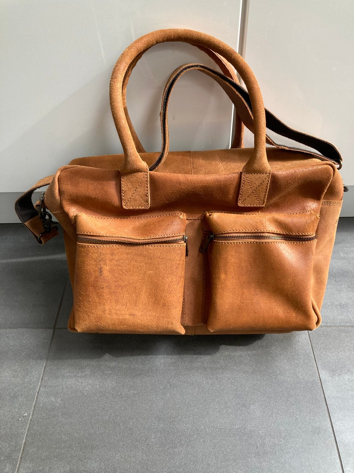 BURKELY laptoptas/ westernbag. Nubuck suede. Zgan, 30 tot 40 cm, Minder dan 30 cm, Bruin, Aktetas of Boekentas
