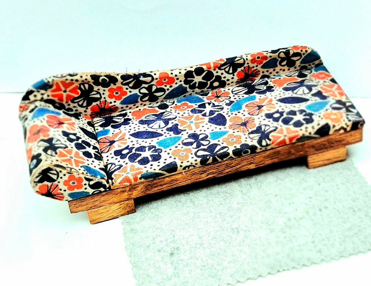 Antieke poppenhuis chaise longue bank vintage, Ophalen of Verzenden